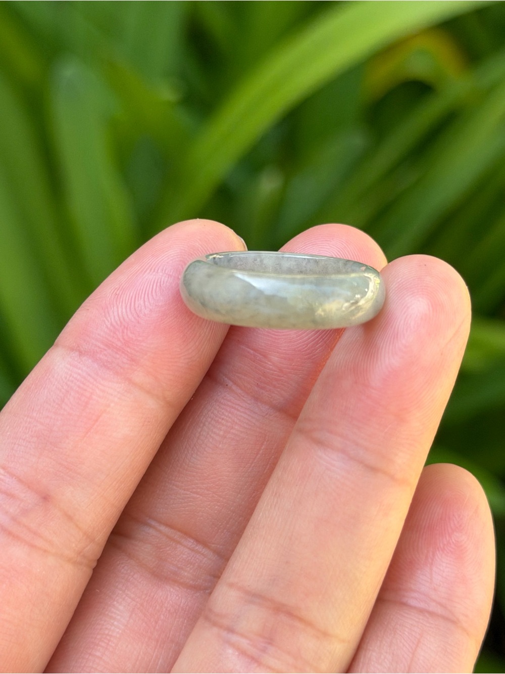 Polished Gray Jade Ring - Women's Jewelry
